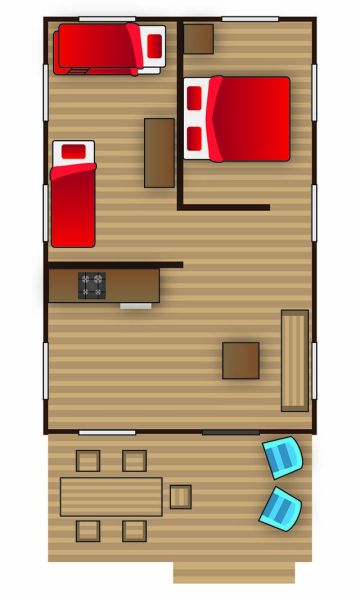 plattegrond safaritent Wood XL camping vallee de lignac